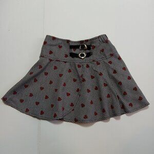 Samara Size 5 Girls Skirt Houndstooth Red Heart Black White